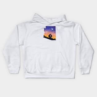 Arizona Desert Retro UFO Kids Hoodie